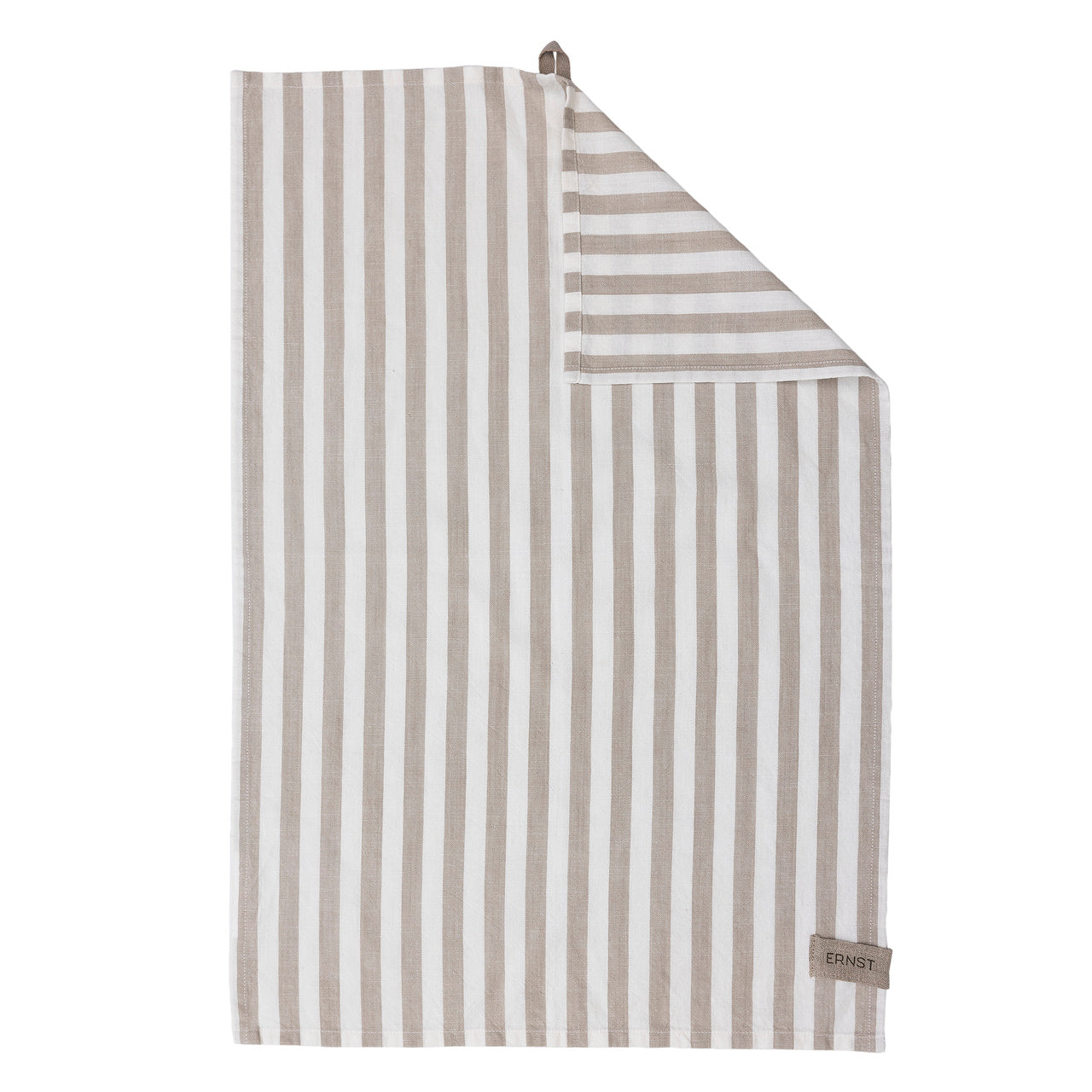 Kjøkkenhåndkle 47 x 70 cm - beige/hvit bred rad