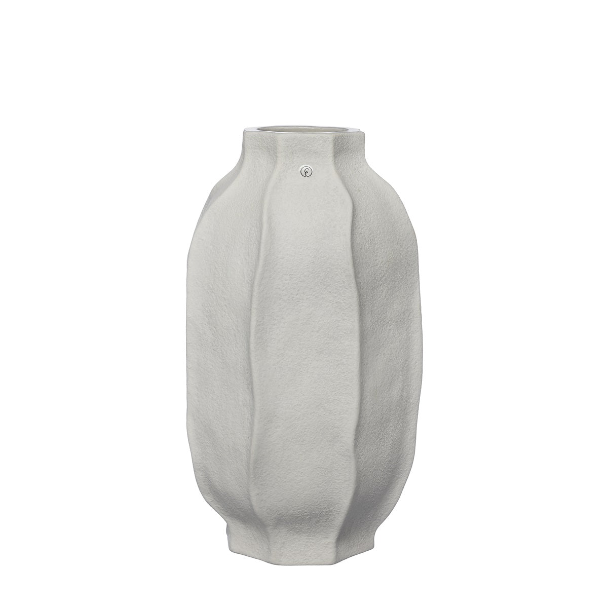 Vase stengods, 18 x 32 cm, naturhvit