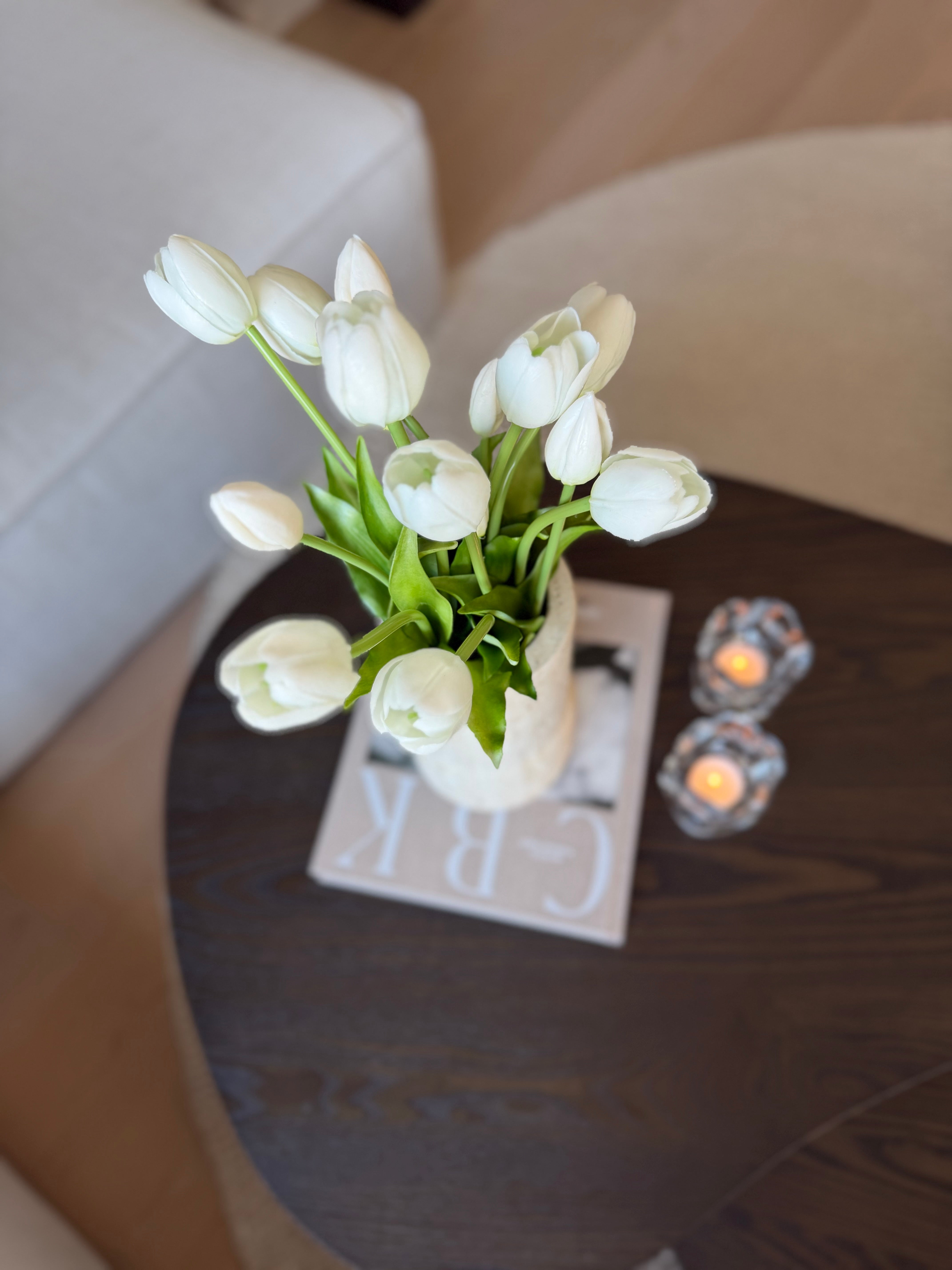 Tulipanbukett helhvit - 15 stk