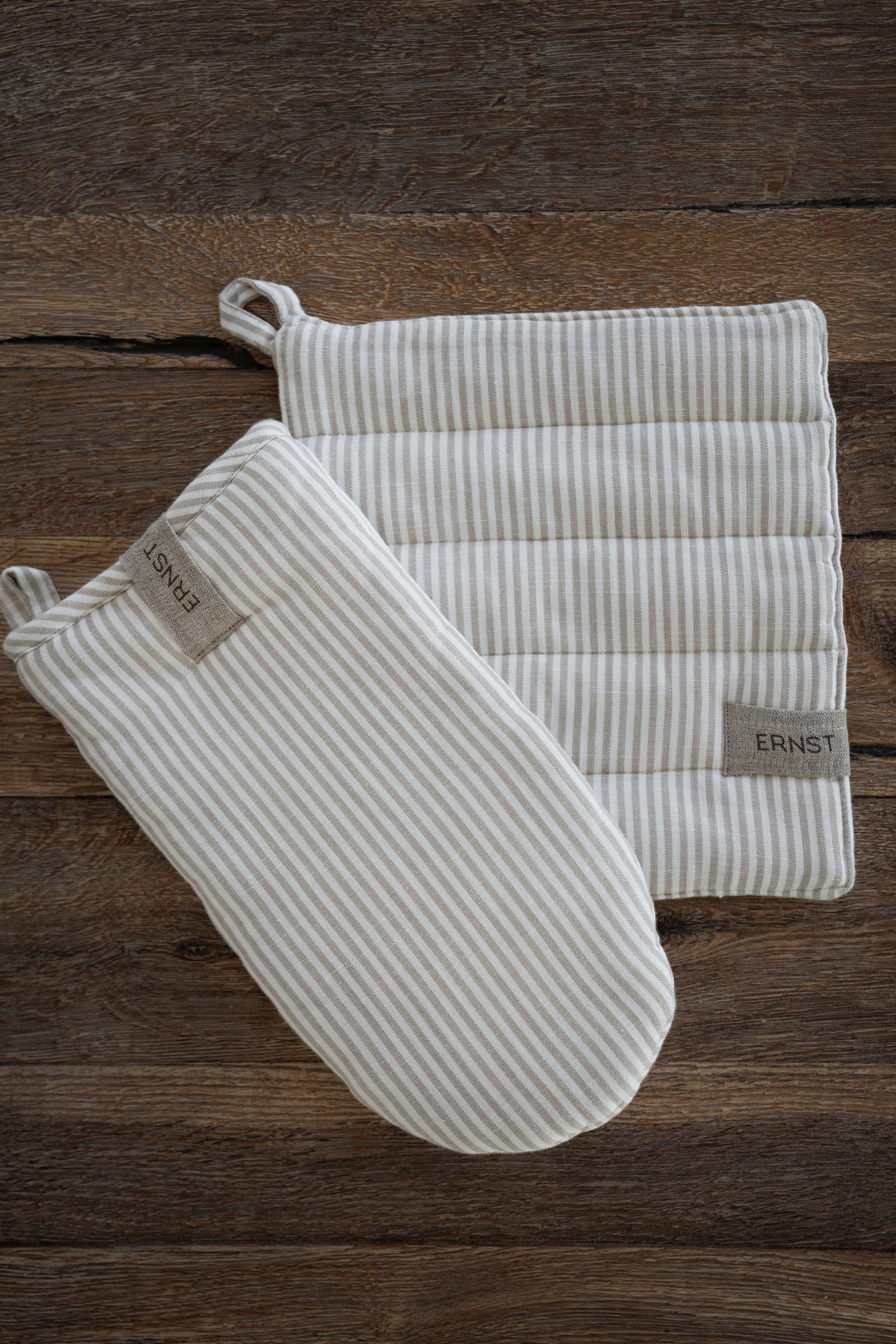 Grillvott beige/hvit - smal rad