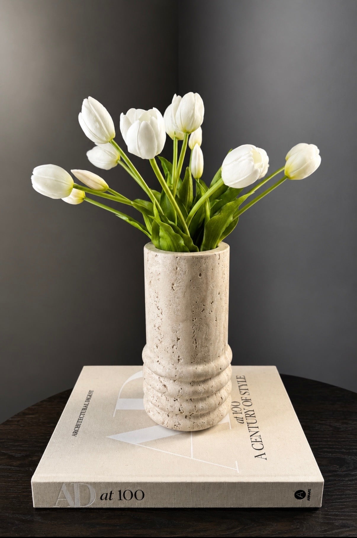 Travertine Molí Vase 12x25cm
