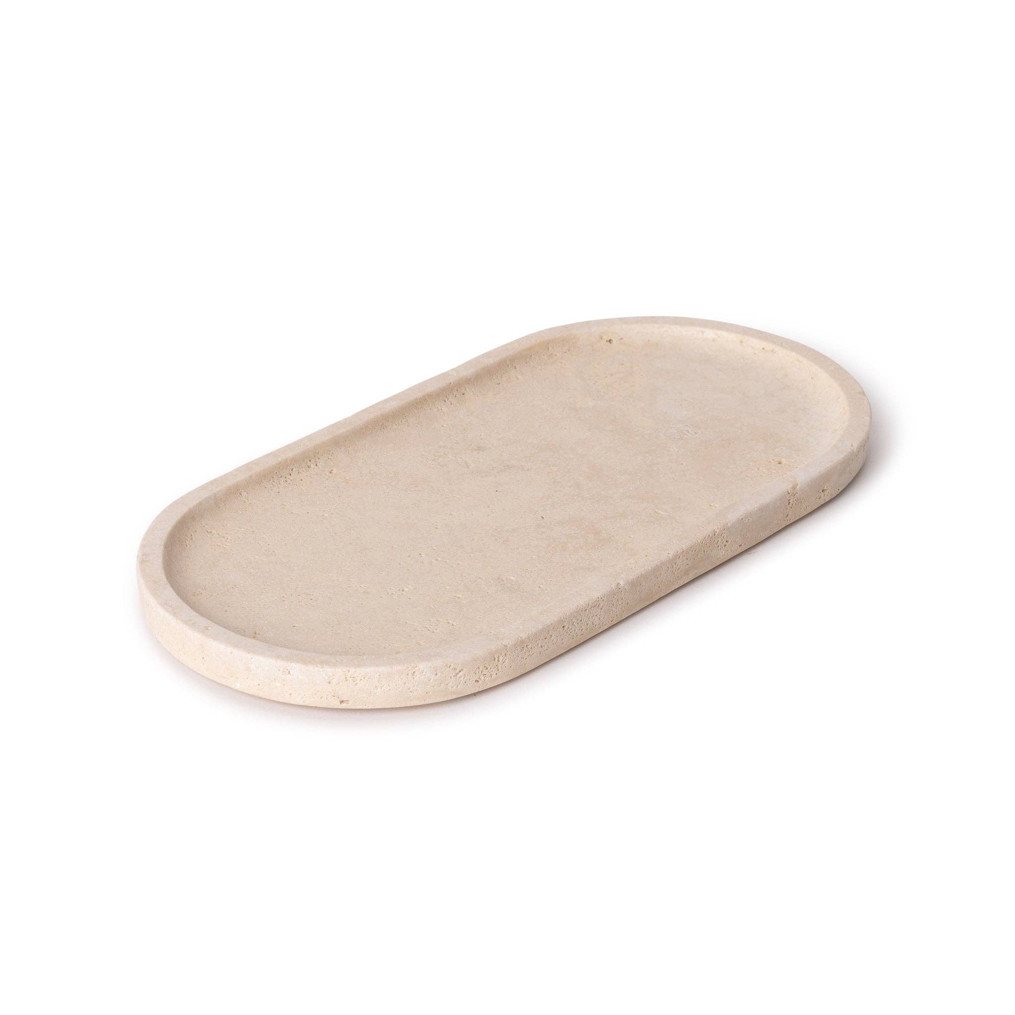 Travertine oval tray 30x15cm