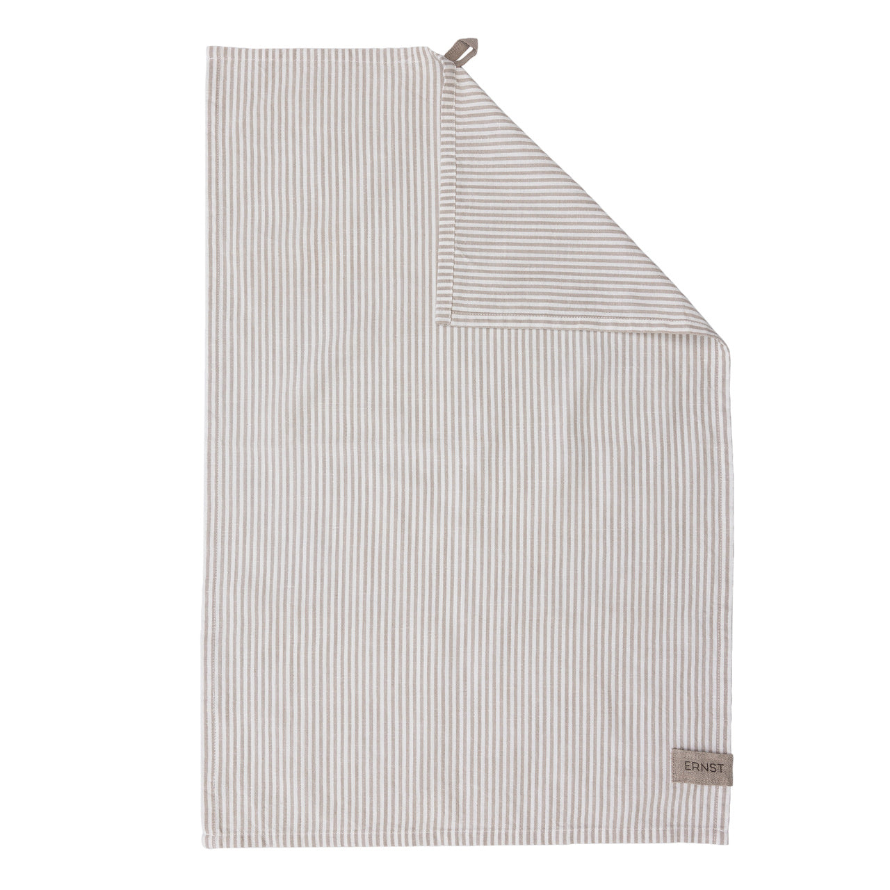 Kjøkkenhåndkle 47 x 70 cm - beige/hvit smal rad