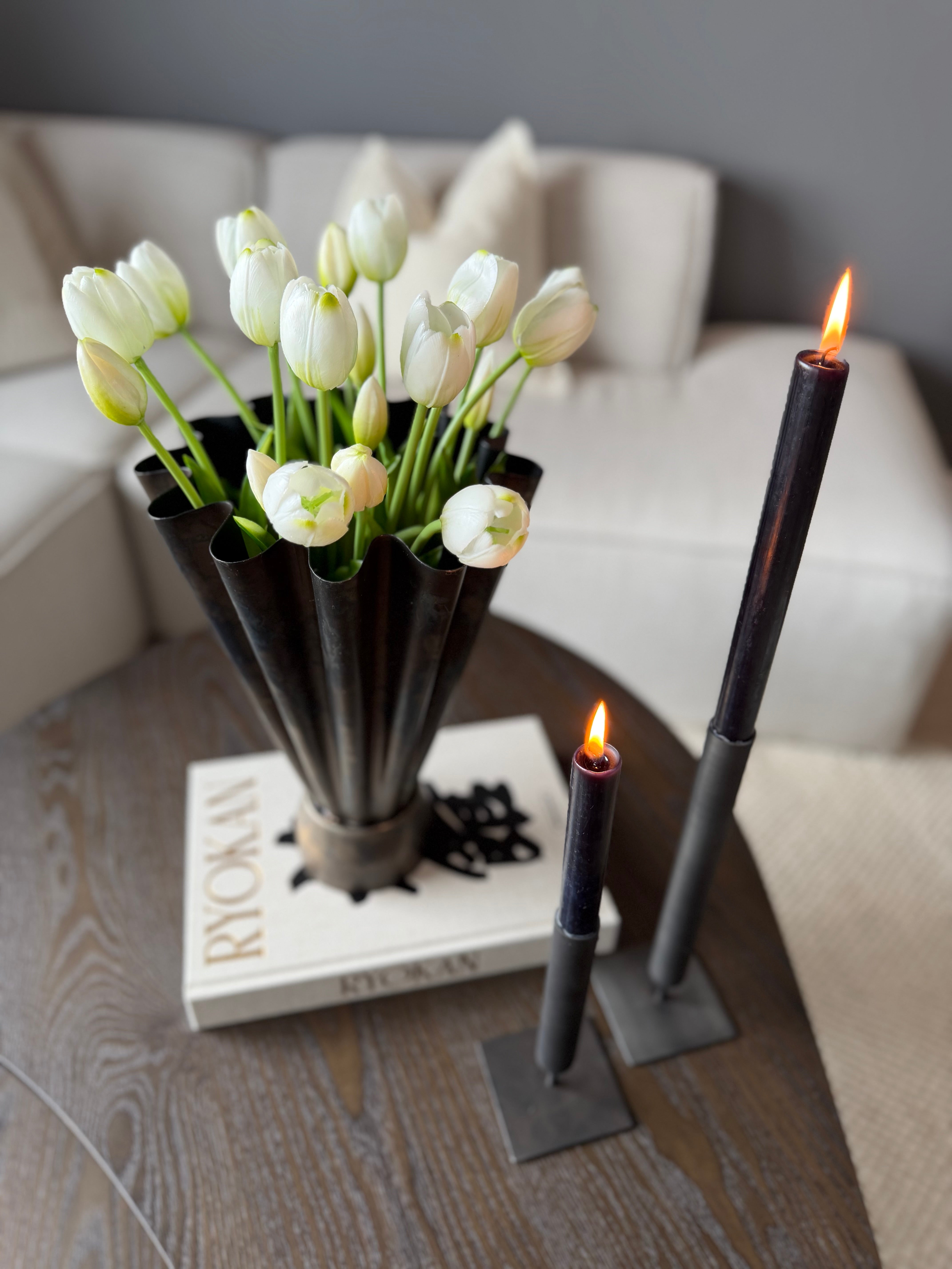 Tulipanbukett hvit/grønn - 20 stk