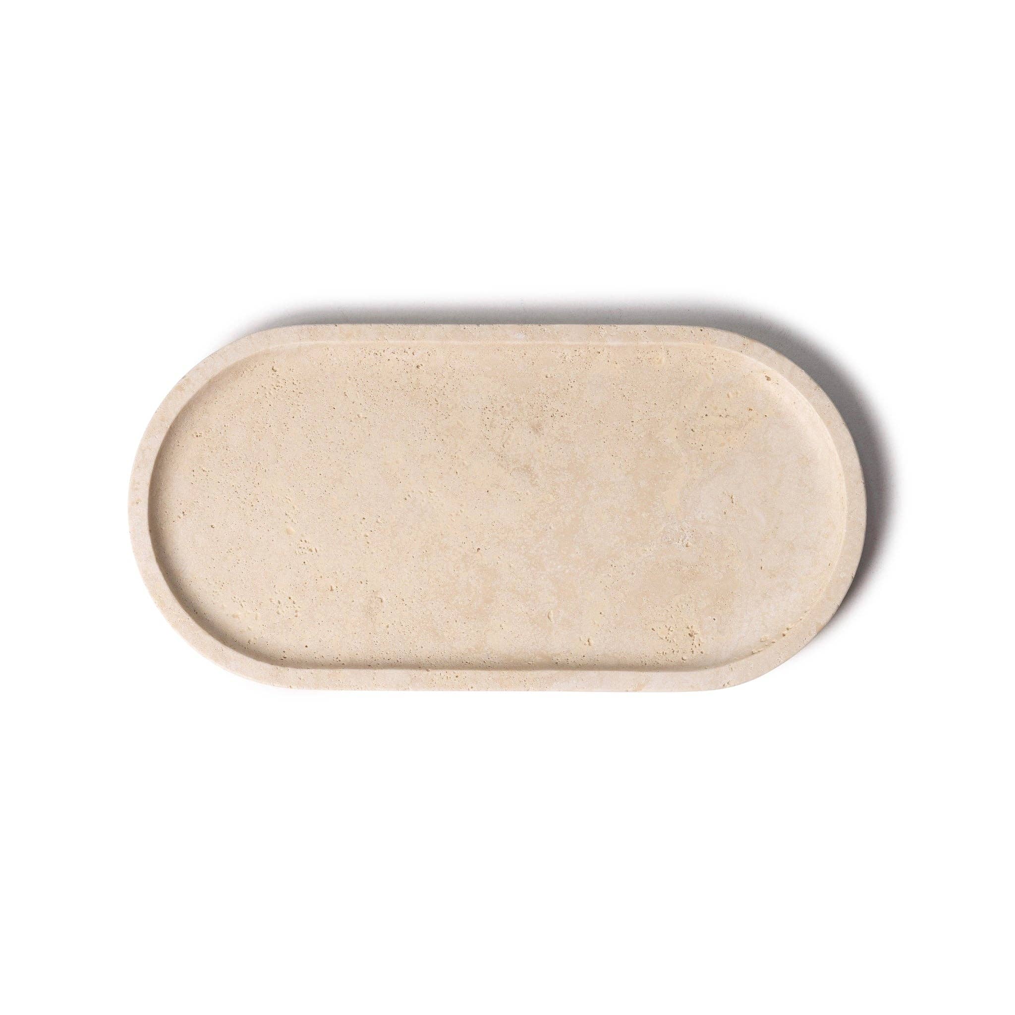 Travertine oval tray 30x15cm