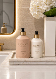 Såpe, lotion og marmorbrett - Blushed Bergamot